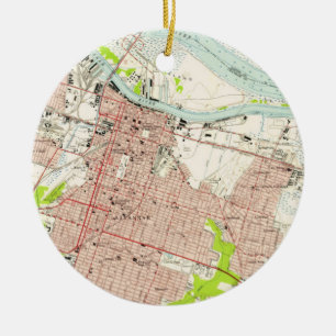 Décoration En Céramique Carte vintage de la savane la Géorgie (1955)