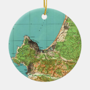 Décoration En Céramique Carte vintage de Monterey la Californie (1941)