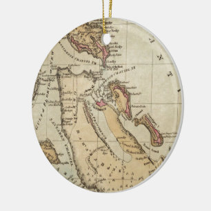 Décoration En Céramique Carte vintage des Bahamas (1823)