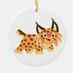 Décoration En Céramique Cartoon Facétitif Cute Bobcat Ornament