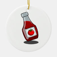 Cartoon Ketchup Bouteille Ornament
