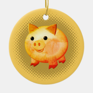 Décoration En Céramique Cartoon mignon Bébé Peinture de porc