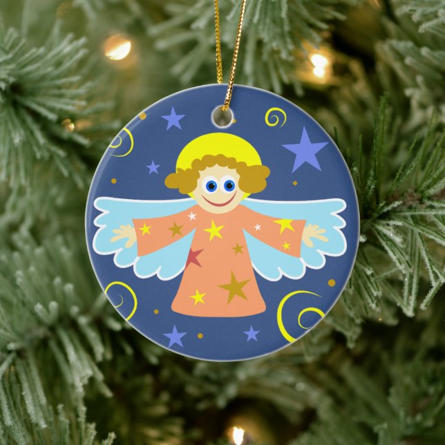 Décoration En Céramique Cartoon mignon Whimsical Angel Art de Noël (Arbre)