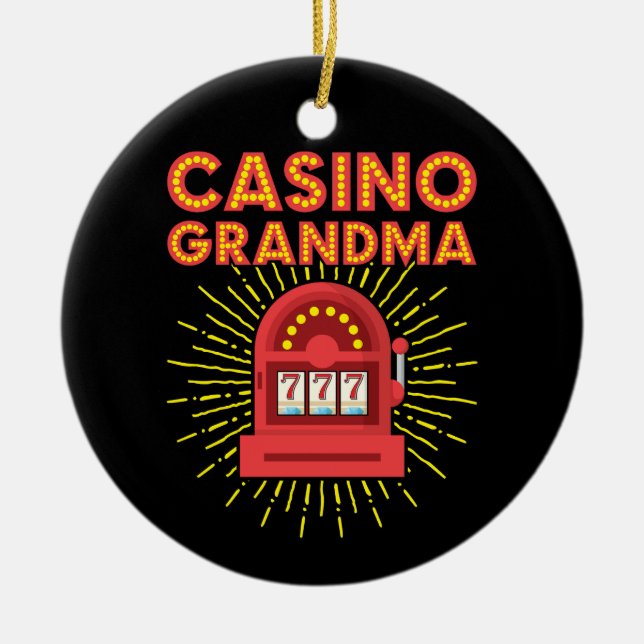 Décoration En Céramique Casino Grand-mère Gambling Granny (Devant)