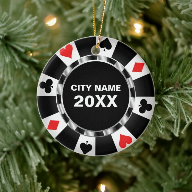 Décoration En Céramique Casino Poker Keepsaké Noël (Arbre)