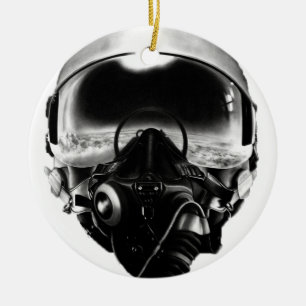 Décoration En Céramique Casque de pilote de combat