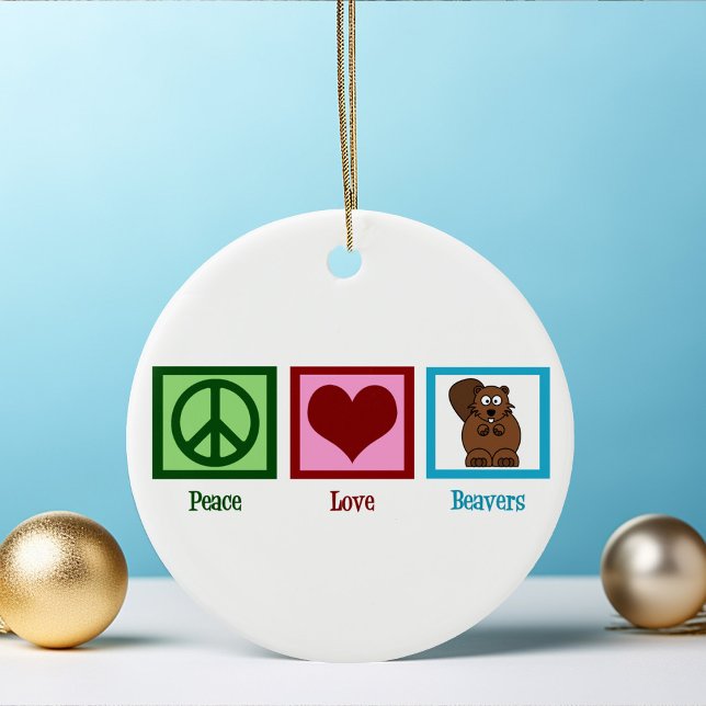 Décoration En Céramique Castors Peace Love (Créateur téléchargé)