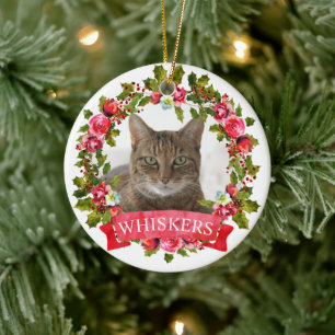 Décoration En Céramique Cat Photo Christmas Wreath