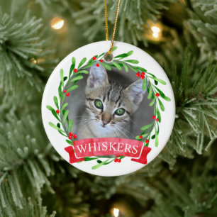 Décoration En Céramique Cat Photo Christmas Wreath