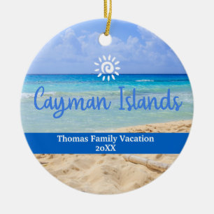 Décoration En Céramique Cayman Islands Beach Vacances Famille Voyage
