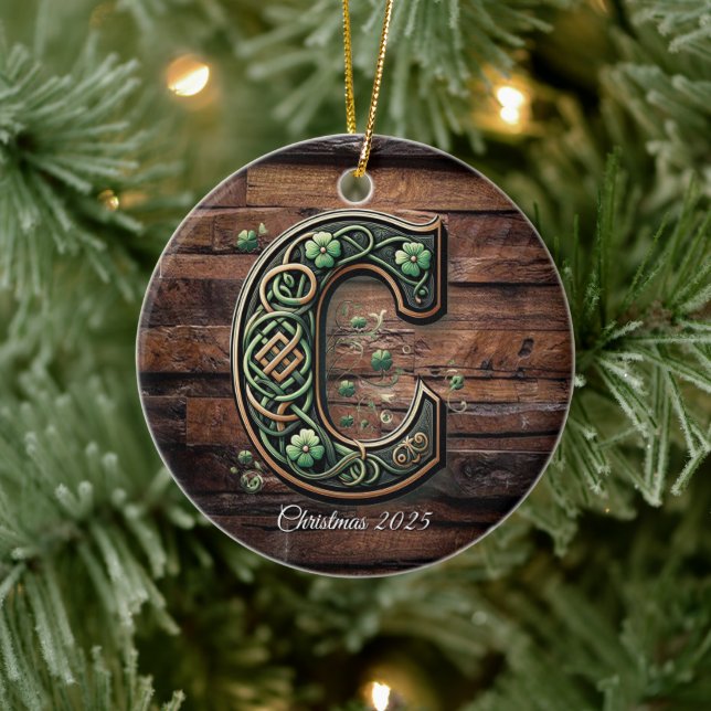 Décoration En Céramique Celtic monogram letter ornament (Arbre)