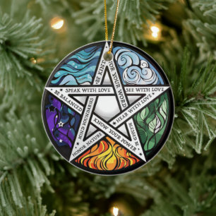 Décoration En Céramique Celtic Wiccan Witch Pagan Witchy Witchcraft Noël