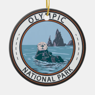 Décoration En Céramique Cercle de loutres de mer du Parc national olympiqu