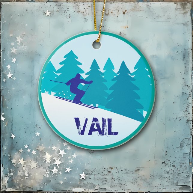 Décoration En Céramique Cercle de ski turquoise Vail Personnalisé (Créateur téléchargé)