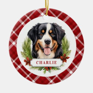 Décoration En Céramique Cercle en céramique de chien de montagne bernois