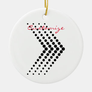 Décoration En Céramique Cercle Zigzag Chevron Pulsant en Demi-teinte Abstr