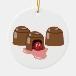 Décoration En Céramique Cerises recouvertes de chocolat
