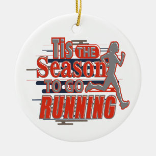 Décoration En Céramique C'est la saison pour aller Courir Festive Noël
