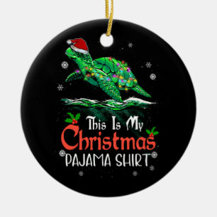 Décoration En Céramique C'Est Mon Pajama De Noël Tortue De Mer Santa Hat L