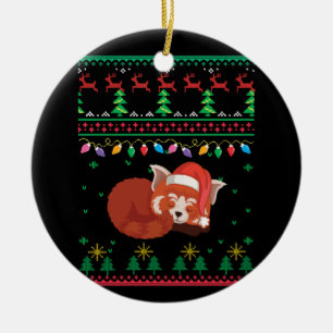 Décoration En Céramique C'Est Mon Pjama Rouge Panda laide de Noël