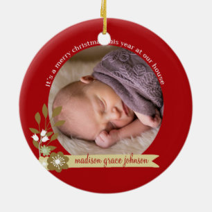 Décoration En Céramique C'est un joyeux Noël, photo/nom personnalisé