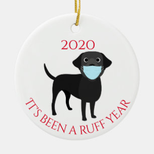 Décoration En Céramique C'est une année rude Chiens Labrador noir 2020