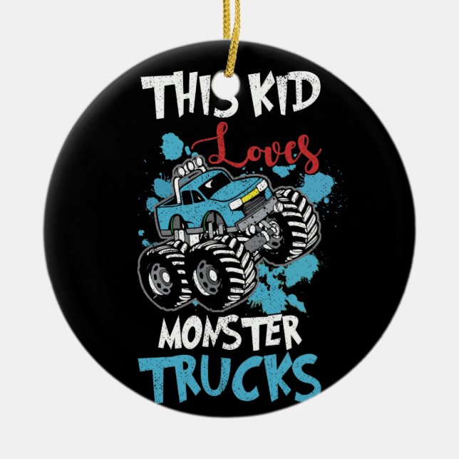Décoration En Céramique Cet Enfant Aime Les Camions Monster Tee (Devant)