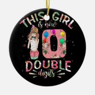 Décoration En Céramique Cette fille est maintenant 10 chiffres doubles 10e