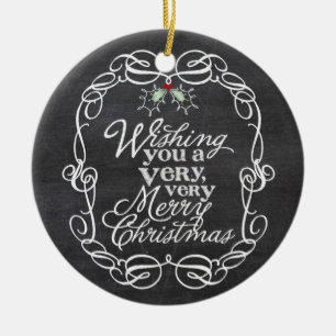 Décoration En Céramique Chalkboard Mistletos Script Joyeux Noël Photo
