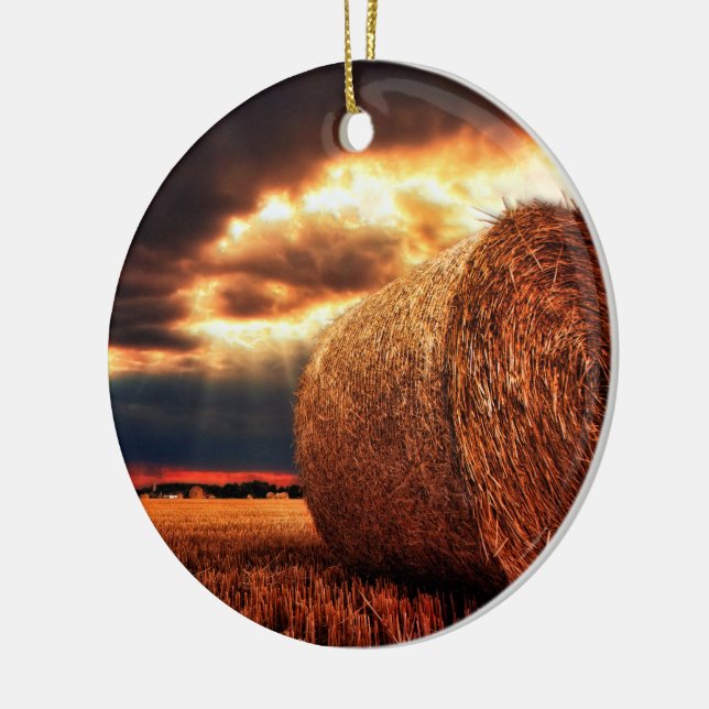 Décoration En Céramique Champ de Hay Bales (Gauche)