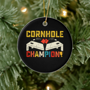 Décoration En Céramique Champion Cornhole Amérique 4 juillet
