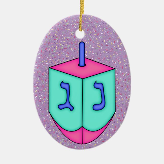 Décoration En Céramique Chanukah Dreidel (Devant)