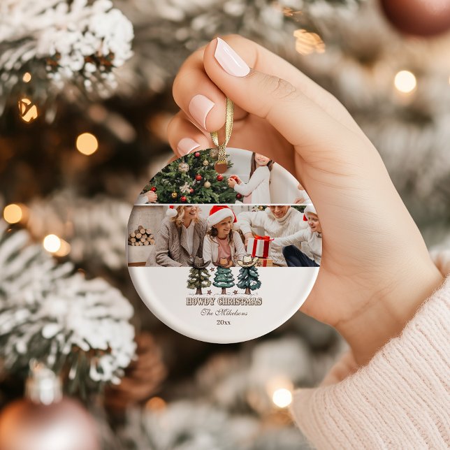 Décoration En Céramique Chapeau de cowboy de Noël rustique Howdy  (Créateur téléchargé)