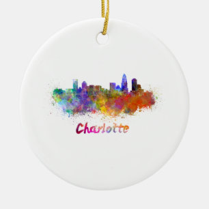 Décoration En Céramique Charlotte skyline in watercolor