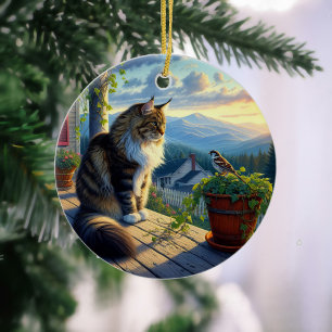 Décoration En Céramique Charmant Maine Coon Souvenir
