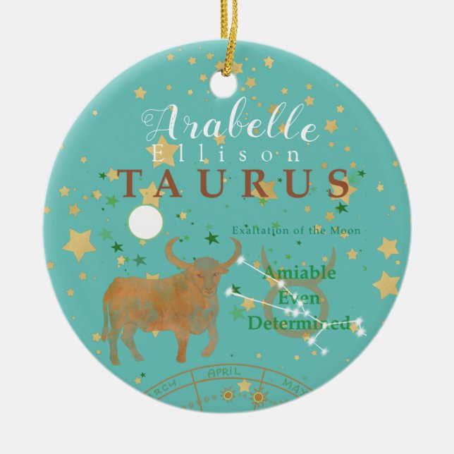 Décoration En Céramique Charming Taurus Zodiac (Devant)