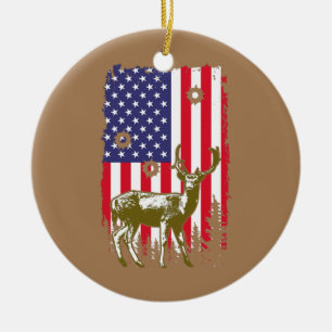 Décoration En Céramique Chasse à la chasse américaine Drapeau Patriotique 
