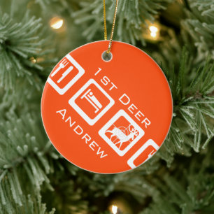 Décoration En Céramique Chasse au sommeil à manger personnalisée 1er Deer 