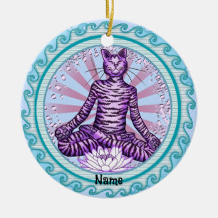 Décoration En Céramique Chat de Yoga