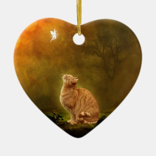 Décoration En Céramique Chat et fée (Devant)