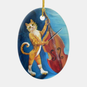 Décoration En Céramique Chat et une brosse