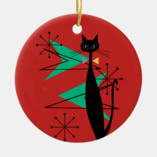 Décoration En Céramique Chat frais moderne R de MCM de la rétro moitié d