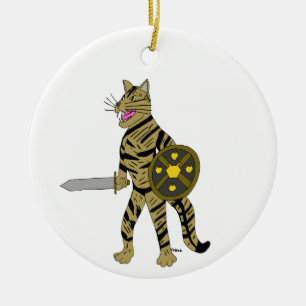 Décoration En Céramique Chat guerrier