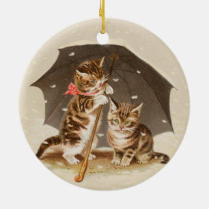 Décoration En Céramique Chat Kitten chaton antique vintage jolie mignonne