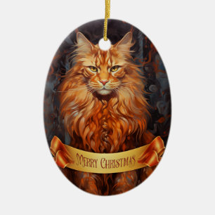 Décoration En Céramique chat Maine Coon