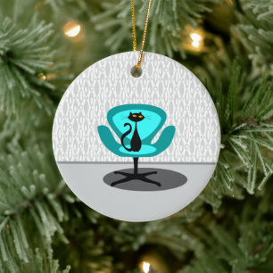 Décoration En Céramique Chat - Moderne Du Milieu Du Siècle