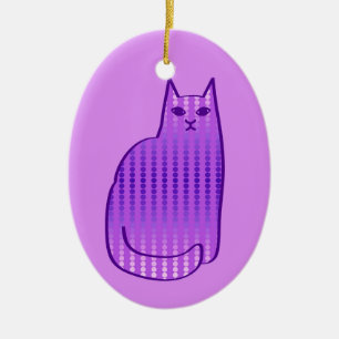 Décoration En Céramique Chat moderne du milieu du siècle, orchidée et viol