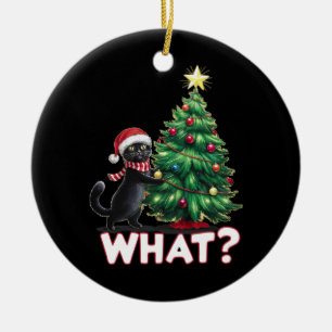 Décoration En Céramique Chat noir drôle Quel arbre de Noël Noël Noël