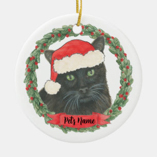 Décoration En Céramique Chat noir personnalisé