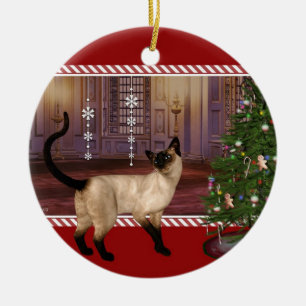 Décoration En Céramique Chat siamois - L'ornement de Noël